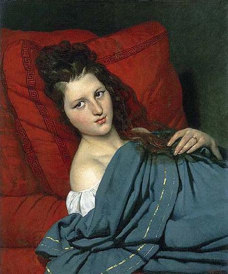 COURTOIS, Jacques Half-length Woman Lying on a Couch oil painting picture